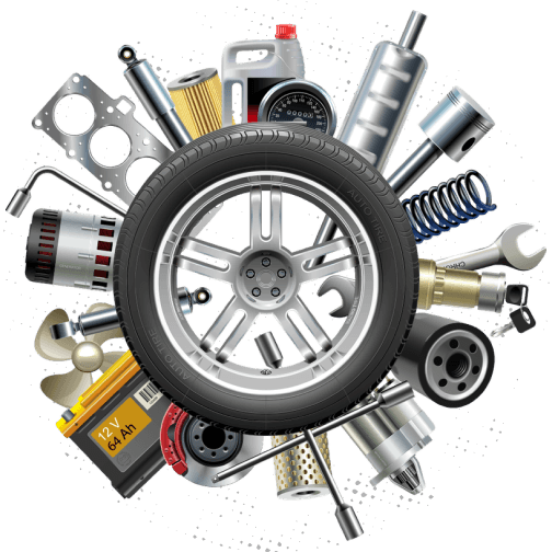 Used OEM auto parts combined together